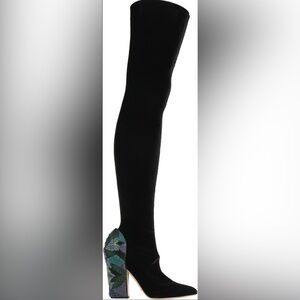 Sergio Rossi OTK Suede Boot with Bead Embelishments 39 9 $2020